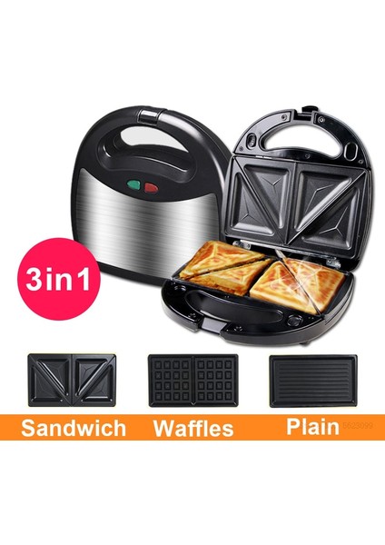 3 1Waffle Maker 750 W Ev Elektrikli Mini Waffle Kum Makinesi Çok Fonksiyonlu Tost Makinesi Pişirme Kahvaltı Makinesi | Waffle Makineleri (Yurt Dışından)