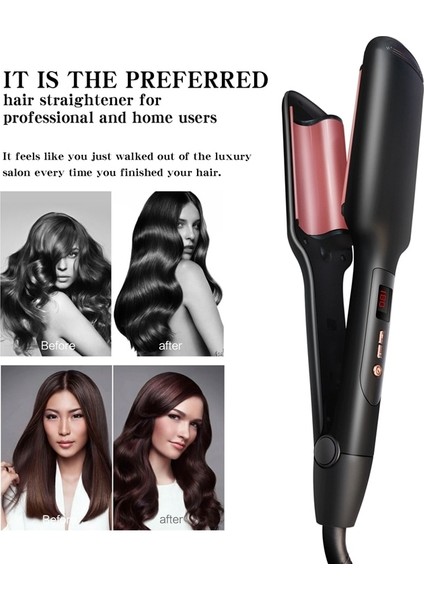 Profesyonel Oluklu Saç Bigudi Yumurta Perm Doğrultma Ütüler Turmalin Seramik Curling Demir Kadın Şekillendirici Araçları | Saç Silindirleri (Siyah) (Yurt Dışından) modelleri