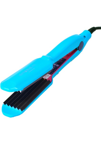 Profesyonel Elektrikli Saç Curling Demir 140 220 Ptc Isıtıcı Saç Crimper Bigudi Mısır Plaka Kabarık Değnek Sıkma Perm Splint Salon | Curling Irons (Mavi) (Yurt Dışından)