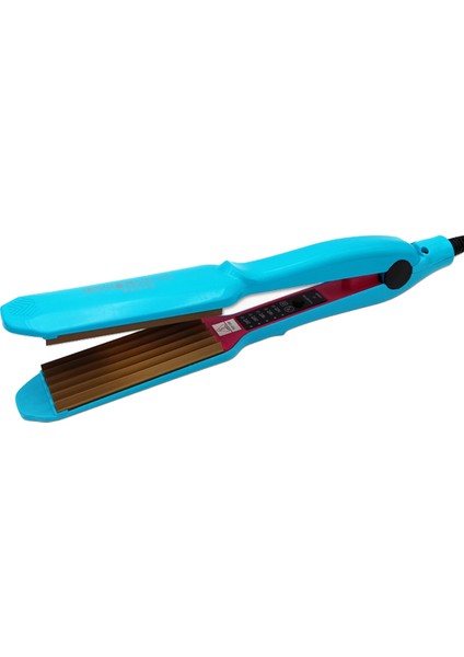Profesyonel Elektrikli Saç Curling Demir 140 220 Ptc Isıtıcı Saç Crimper Bigudi Mısır Plaka Kabarık Değnek Sıkma Perm Splint Salon | Curling Irons (Mavi) (Yurt Dışından)