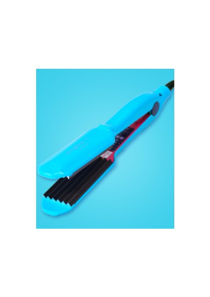 Profesyonel Elektrikli Saç Curling Demir 140 220 Ptc Isıtıcı Saç Crimper Bigudi Mısır Plaka Kabarık Değnek Sıkma Perm Splint Salon | Curling Irons (Mavi) (Yurt Dışından)