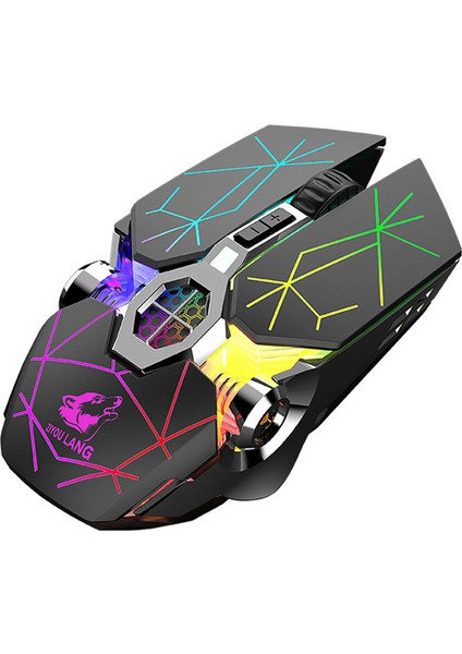 X13 2.4G Kablosuz Gaming Mouse 6 Düğme 2400 Dpı Usb Şarj Edilebilir Sessiz Arka Işık Fareler Gamer Bilgisayar Pc Için Optik Fare (Yurt Dışından)