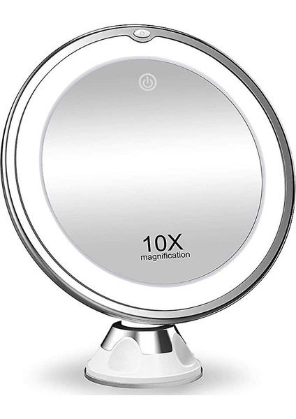 10X Büyüteç Makyaj Aynası Işıkları, 3 Renkli Aydınlatma, 360 Derece Rotasyon (Yurt Dışından)