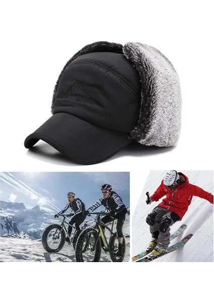Tavşan Kürkü İle Iki Yönlü, Rüzgar Geçirmez Unisex Sıcak Şapka (Gri) (Yurt Dışından) fırsatları