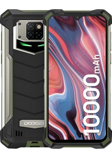 Doogee S88 Pro Rugged Smartphone, 10000 Mah Süper Pil, 6Gb + 128 Gb, 21Mp Üçlü Kamera, 4G Çift Sim Android 10, Ip68 Su Geçirmez Cep Telefonları, 6.3 Inç, Nfc / Gps, Yeşil (Yurt Dışından)
