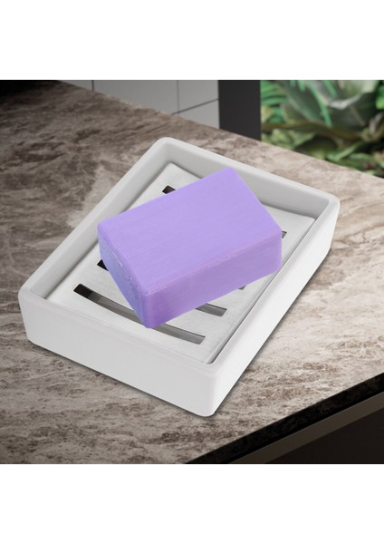 Soap Çanası 304 Paslanmaz Çelik Sabun Kılıfı Seramik Sabun Konteyner Banyo Mutfak Kullanımı Için Seyahat Malzemeleri | Sabunluklar (Yurt Dışından)