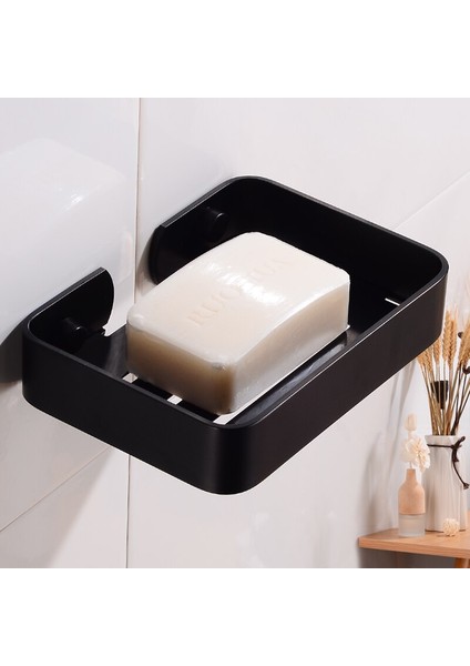 Sabunluk Depolama Tutucu Siyah Uzay Alüminyum Çok Amaçlı Sabunluk Duş Duvara Monte Dekoratif Banyo Sabunluk Kare | Sabunluklar (Yurt Dışından)