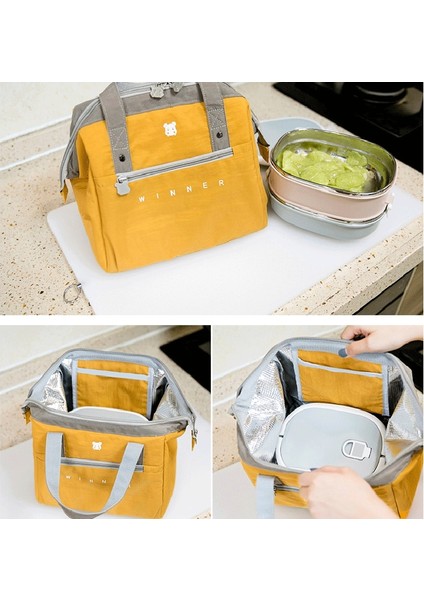 Taşınabilir Öğle Yemeği Çantası Yeni Termal Yalıtımlı Öğle Yemeği Kutusu Tote Soğutucu Çantası (Yurt Dışından) fırsatları