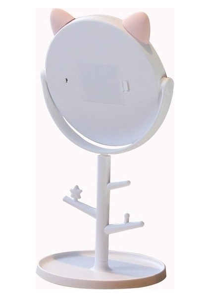 1 Adet Makyaj Led Ayna Masa Masaüstü Tezgah Banyo Seyahat Için Sıradan Pembe Kedi Kulak Led Ayna Usb Kablosu | Makyaj Aynaları (Beyaz) (Yurt Dışından)
