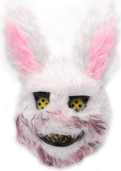 Kanlı Bunny Peluş Maske Cadılar Bayramı Festivali Korku Maskesi Bunny Headgear Kadınlar Cosplay (Yurt Dışından)