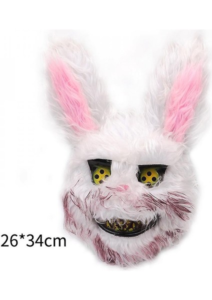 Kanlı Bunny Peluş Maske Cadılar Bayramı Festivali Korku Maskesi Bunny Headgear Kadınlar Cosplay (Yurt Dışından) fiyatları