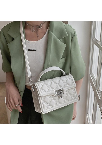 Moda Batı Tarzı Omuz Çantası Messenger Çanta Küçük Kare Çanta Sınırsız Çanta Çanta (Pembe) (Yurt Dışından)