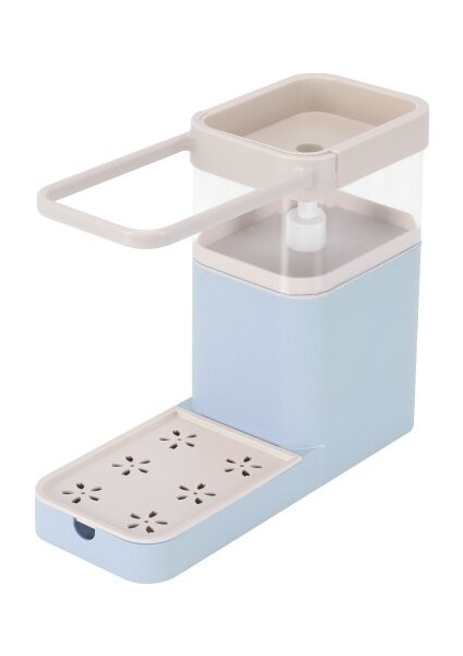 800 Ml Yeni Sabun Pompası Dağıtıcı Sünger Tutucu İle Temizleme Sıvı Dispenser Konteyner Basın Sabun Organizatör Mutfak Temizleyici Araçları | Raflar Ve Sahipler (Mavi) (Yurt Dışından)