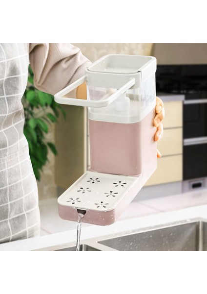 800 Ml Yeni Sabun Pompası Dağıtıcı Sünger Tutucu İle Temizleme Sıvı Dispenser Konteyner Basın Sabun Organizatör Mutfak Temizleyici Araçları | Raflar Ve Sahipler (Mavi) (Yurt Dışından)