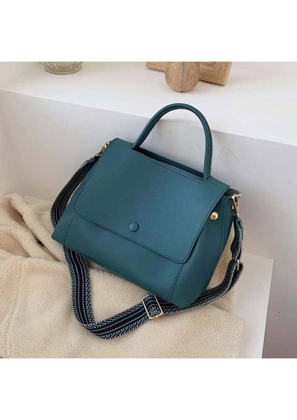 Moda Sadece Katı Renk Omuz Messenger Çanta Için Pu Deri Crossbody Çanta Lady Zincir Seyahat Küçük Çanta | Omuz Çantaları (Açık Yeşil) (Yurt Dışından)