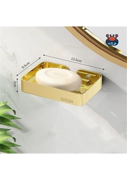 Banyo Sabunluk Tutucu Altın Paslanmaz Çelik Banyo Kare Raf Duş Caddy Raf Duvara Monte Tırnak Yumruk | Sabunluklar (Yurt Dışından)
