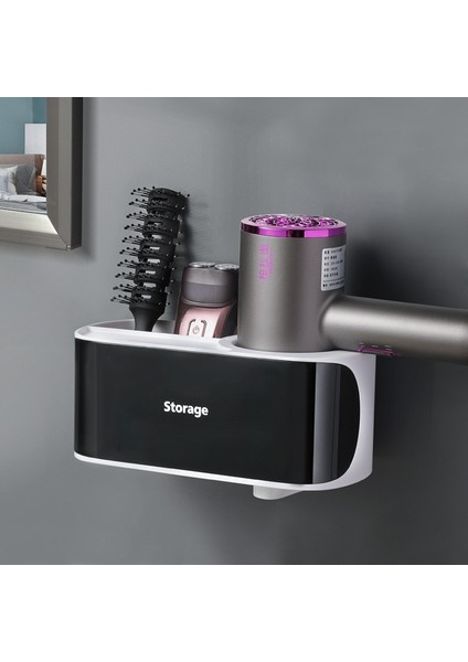 Duvara Monte Depolama Rafları Hiçbir Trace Çıkartmalar Yaratıcı Vantuz Saç Kurutma Makinesi Tutucu Tarak Raf Standı Banyo Malzemeleri | Banyo Rafları (Yurt Dışından)