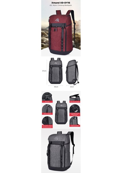 sanlindou Xmund Xd-Dy16 42L Naylon Sırt Çantası -Siyah (Yurt Dışından)