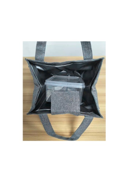 Kadınlar Için Taşınabilir Öğle Yemeği Çantası Çalışma Ofis Büyük Kapasiteli Yalıtımlı Kutu Termal Tote Çanta (Gri) (Yurt Dışından) modelleri