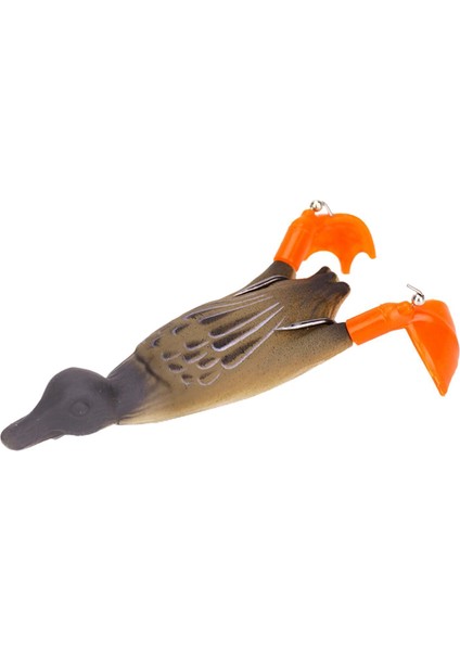 3D Ördek Balıkçılık Lures Yumuşak Silikon Çift Pervane Ördek Yavrusu Yem Kahverengi Mücadele (Yurt Dışından)