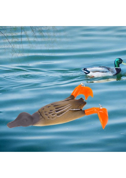 3D Ördek Balıkçılık Lures Yumuşak Silikon Çift Pervane Ördek Yavrusu Yem Kahverengi Mücadele (Yurt Dışından) fiyatları