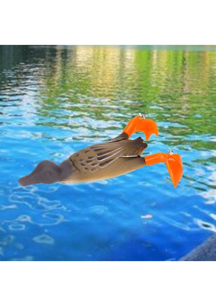 3D Ördek Balıkçılık Lures Yumuşak Silikon Çift Pervane Ördek Yavrusu Yem Kahverengi Mücadele (Yurt Dışından) modelleri