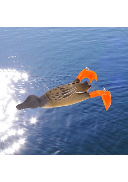 3D Ördek Balıkçılık Lures Yumuşak Silikon Çift Pervane Ördek Yavrusu Yem Kahverengi Mücadele (Yurt Dışından) fırsatları
