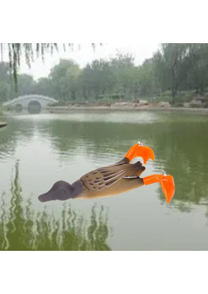 3D Ördek Balıkçılık Lures Yumuşak Silikon Çift Pervane Ördek Yavrusu Yem Kahverengi Mücadele (Yurt Dışından) indirimleri