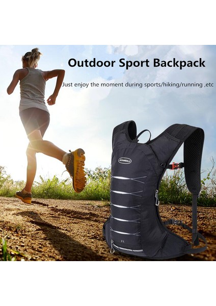 3L Açık Hiking Tırmanma Çantaları Bisiklet Siyah Sırt Çantası Koşu Bisiklet Yelek Spor Kamp Hidrat (Yurt Dışından)