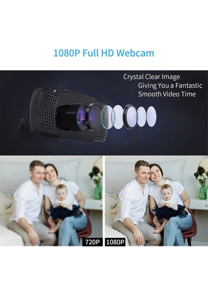 Mikrofon İle 1080 P Webcam, Wansview Usb 2.0 Masaüstü Dizüstü Bilgisayar Web Kamera Otomatik Işık Düzeltme İle (Yurt Dışından)