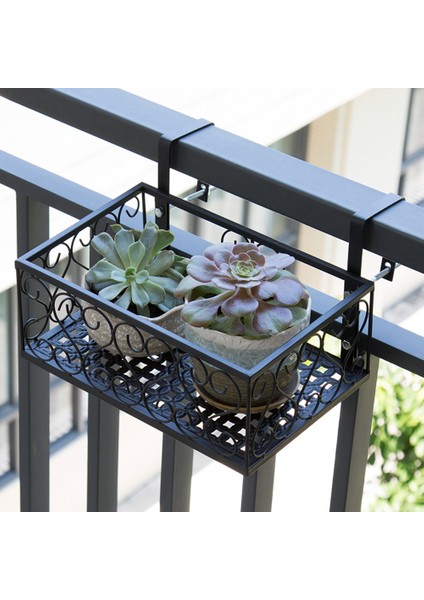Demir Asılı Sepet Organizatör Saksı Depolama Raf Balkon Raylı Tesisi Raf Korkuluk Çit Ekici Raf Açık Bonsai Stand | Depolama Tutucular Raflar (Yurt Dışından) fiyatları