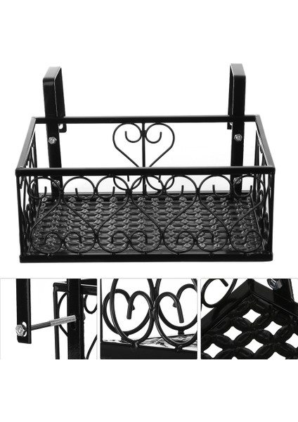Demir Asılı Sepet Organizatör Saksı Depolama Raf Balkon Raylı Tesisi Raf Korkuluk Çit Ekici Raf Açık Bonsai Stand | Depolama Tutucular Raflar (Yurt Dışından) modelleri