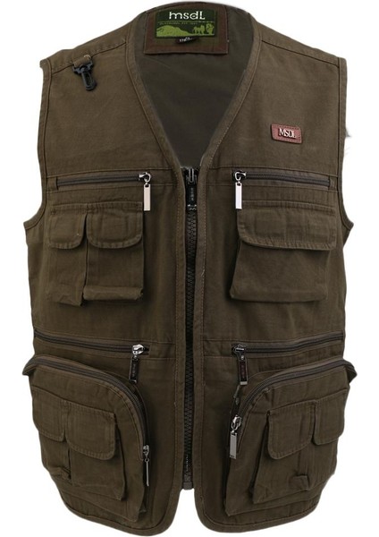 Erkekler Balıkçılık Yelek Erkekler Balıkçılık Yelek Çok Cepler Açık Rahat Seyahat - Brown, Xl (Yurt Dışından)