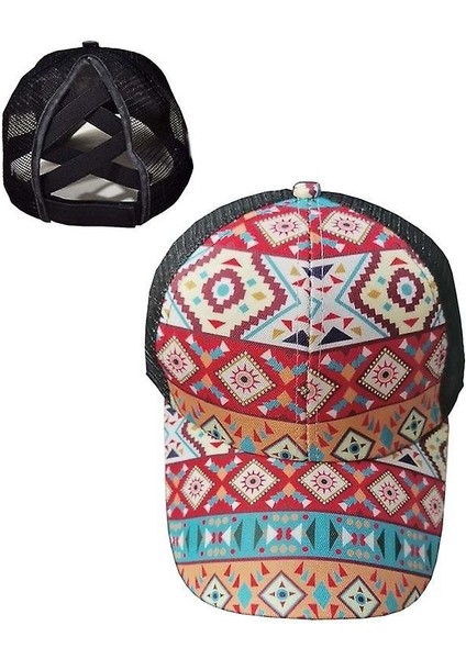 Kadın At Kuyruğu Beyzbol Pamuk Kapaklar, Yaz Snapback Şapka (E) (Yurt Dışından)