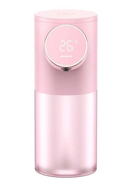 320 Ml Otomatik Sabunluk Usb Şarj Edilebilir Sıvı Sabunluk Dispensers Dijital Ekran Köpük Dispenserler (Pembe) (Yurt Dışından)