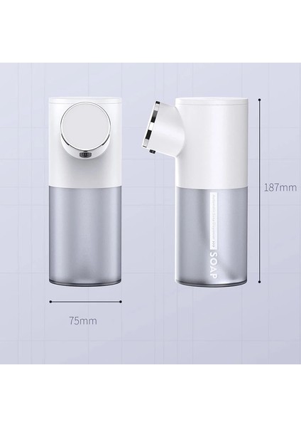320 Ml Otomatik Sabunluk Usb Şarj Edilebilir Sıvı Sabunluk Dispensers Dijital Ekran Köpük Dispenserler (Pembe) (Yurt Dışından)