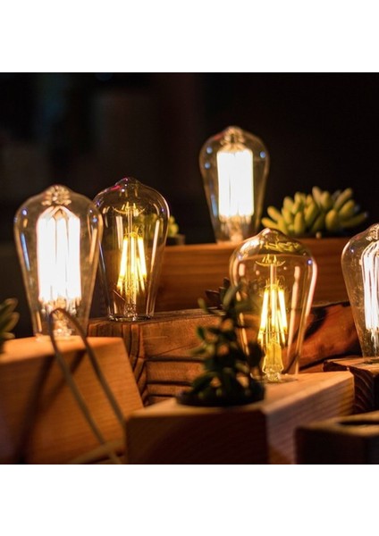 4 W Sarı Işık 4 Flamanlı Rustik E27 Duy LED Ampül 1 Adet