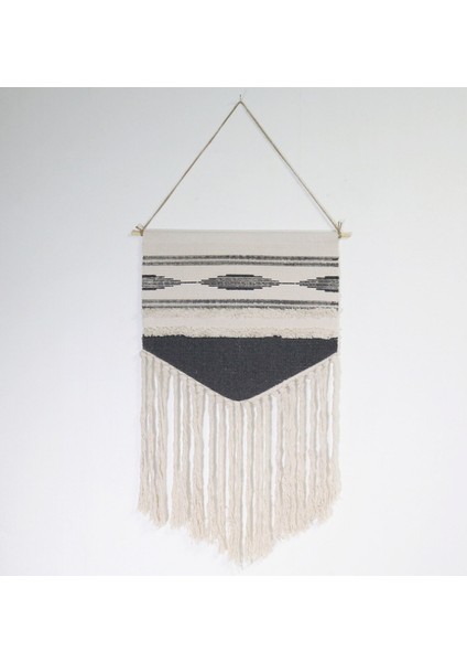 Boho Asılı Goblen Vintage Kumaş Makrome Dekorasyon Watt Saat Ölçer Kutusu Kapak Otel Asılı Battaniye Ev Ofis Duvar Dekor | Dekoratif Gobiyeller (Gri) (Yurt Dışından)