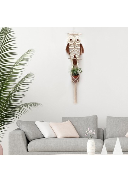 Baykuşlar Dream Catchers Goblen Çiçek Asılı Pot Halat Net Makrome Bitki Askı Saksı Ev Duvar Dekorasyon Courtya Için | Dekoratif Gobiyeller (Kahve) (Yurt Dışından)