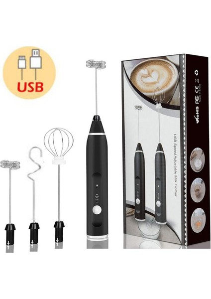 1 Adet Usb Şarj Edilebilir Blender Süt Froother Elektrikli Paslanmaz Çelik El Mini Blender (Yurt Dışından)