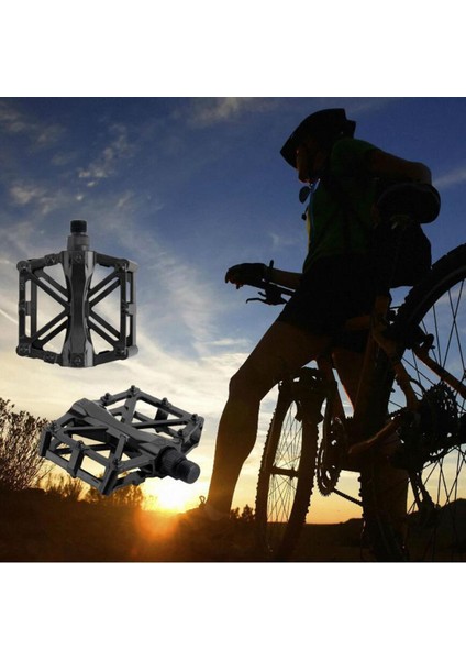 Bisiklet Metal Alaşım Düz Platform Pedalları Mtb Yol Dağ Bisikleti Pedalı Siyah (Yurt Dışından) modelleri