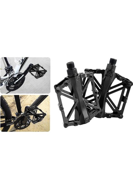 Bisiklet Metal Alaşım Düz Platform Pedalları Mtb Yol Dağ Bisikleti Pedalı Siyah (Yurt Dışından) indirimleri