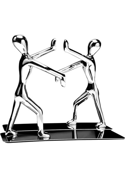 Ağır Kung Fu Man Bookends Nonskid Humanoid Ev Ofis Kütüphanesi Için Bookendends Okul Dekoratif Bookends (Gümüş) | (Yurt Dışından)
