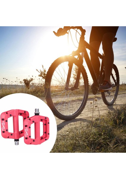 Strade Store Bisiklet Düz Pedalları Dağ Mtb Platformu Pedalları Değiştirme 9/16 '' Döngü Parçaları Kırmızı (Yurt Dışından)