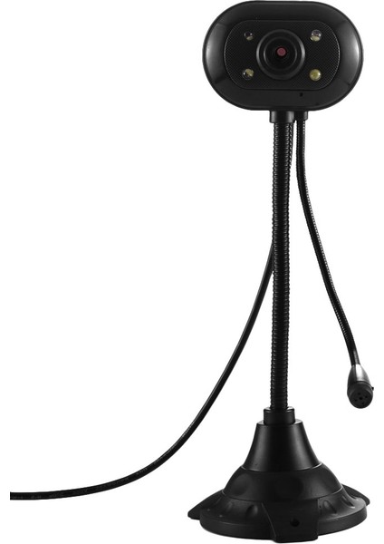 5.0 Mp 2.0 Sürücüsüz USB Mikrofonlu ve Dört Led'li Webcam (Kablo Uzunluğu 1.1m)-Siyah (Yurt Dışından)