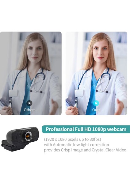 HD-F18 Mikrofonlu 1080P Çok Fonksiyonlu Hd Webcam -Siyah (Yurt Dışından) modelleri