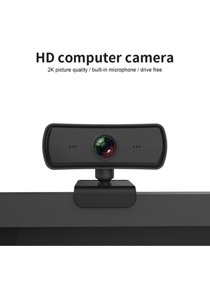 360 Derece Dönebilen 400W Piksel 2k Çözünürlüklü Otomatik Odak Hd 1080P Webcam -Siyah (Yurt Dışından)