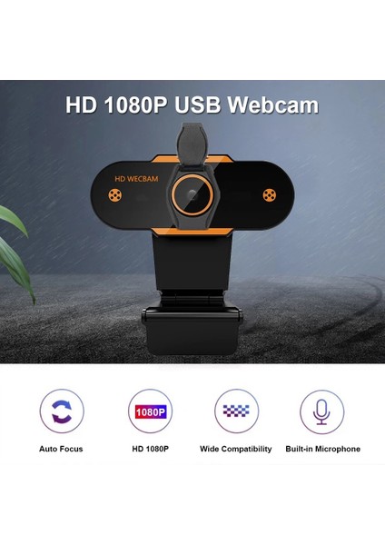 1080P Hd USB 2.0 Pc Masaüstü Kamera Webcam, Yapılandırma: Tripod ile (Yurt Dışından)