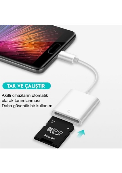 USB Type-C Sd Hafıza Kart Okuyucu - Kamera Kart Okuyucu