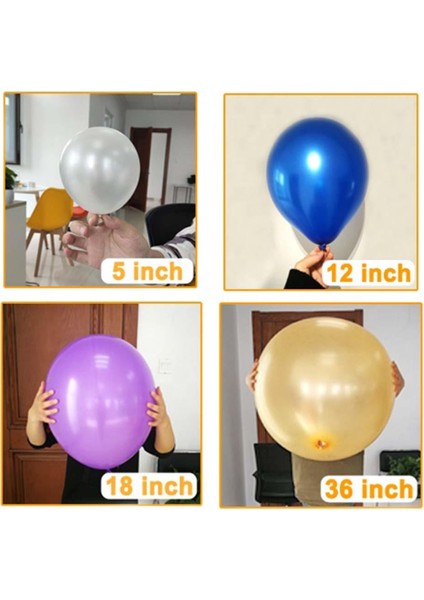 Patladı Gitti 12 Inç Krom Gold Balon 10 Adet